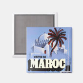Aimant Visitez le Maroc vintage voyage (Recto/Verso)