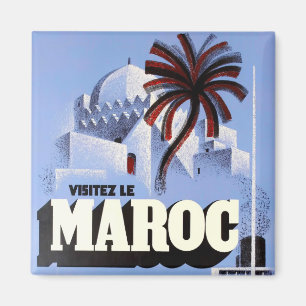 Aimant Visitez le Maroc vintage voyage