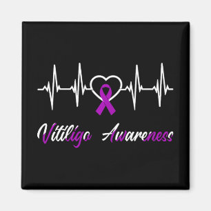Aimant Vitiligo Sensibilisation Heartbeat Love Purple Rib