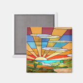 Aimant Vitrail Art Déco 1 (Recto/Verso)