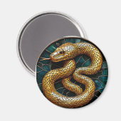 Aimant Vitrail serpent doré (Recto/Verso)