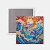 Aimant Vitrail tropical (Recto/Verso)