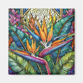 Aimant Vitrail tropical (Devant)