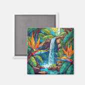 Aimant Vitrail tropical (Recto/Verso)