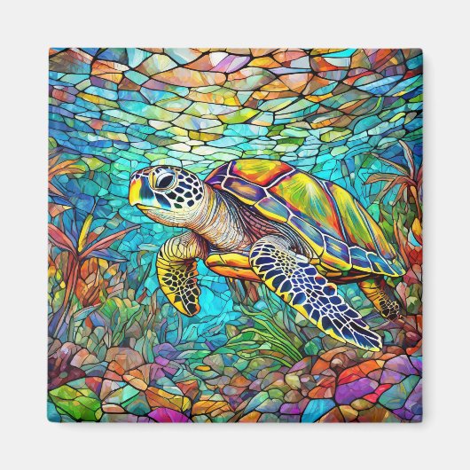 Aimant Vitrail tropical (Devant)