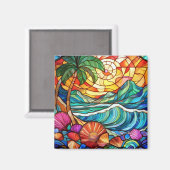 Aimant Vitrail tropical (Recto/Verso)