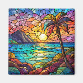 Aimant Vitrail tropical (Devant)