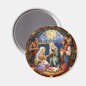 Aimant Vitraux de la Nativité de Noël (Recto/Verso)