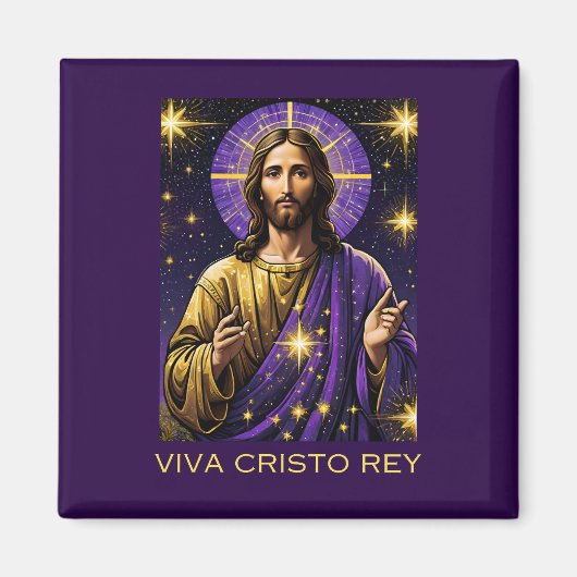 Aimant Viva Cristo Rey Catholique Jésus Christ le Roi (Devant)