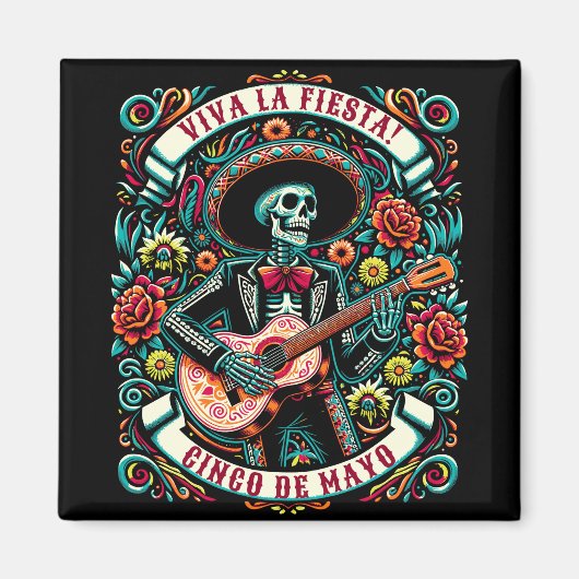 Aimant Viva La Fiesta ! Design Cinco de Mayo (Devant)