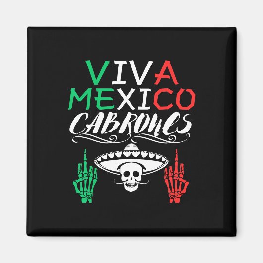 Aimant Viva Mexique Cabrones Fête de l'Indépendance Drape (Devant)