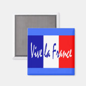 Aimant Vive la France - Drapeau français rouge, blanc, bl (Recto/Verso)