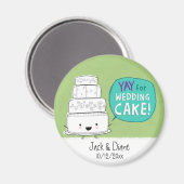 Aimant Vive le gâteau de mariage ! Personnalisable (Recto/Verso)