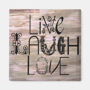 Aimant Vivent l'aimant en bois rustique de signe d'amour