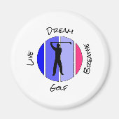 Aimant Vivez, rêvez, respirez golf (Devant)