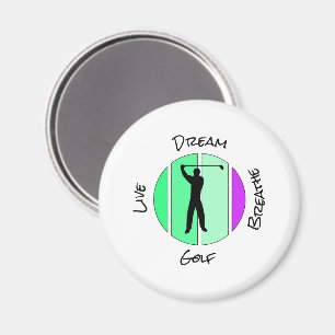 Aimant Vivez, rêvez, respirez golf