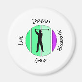 Aimant Vivez, rêvez, respirez golf (Devant)