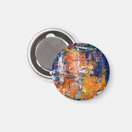 Aimant Vivid Abstraction - Huile Peinture Chaos sur la Pa (Recto/Verso)