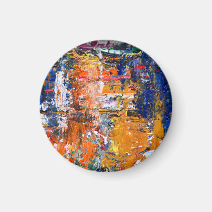 Aimant Vivid Abstraction - Huile Peinture Chaos sur la Pa