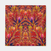 Aimant Vivid Rouge Bleu Jaune Motif fractal ~ (Devant)