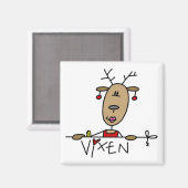 Aimant Vixen Reindeer T-shirts et cadeaux de Noël (Recto/Verso)