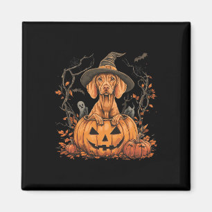 Aimant Vizsla Chien Citrouille Halloween Thanksgiving