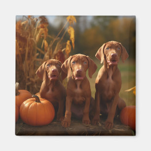 Aimant Vizsla Chiot Automne Citrouille délice