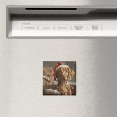 Aimant Vizsla de Noël Fête (In Situ (Lave-vaisselle))