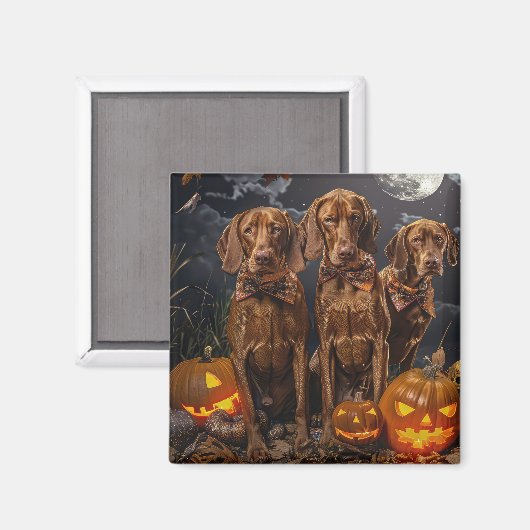 Aimant Vizsla Halloween Éffrayant (Recto/Verso)