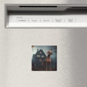 Aimant Vizsla Halloween effroi (In Situ (Lave-vaisselle))