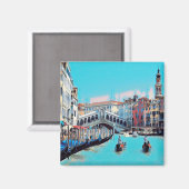 Aimant VNT006 VENICE, RIALTO, Gondolas, Italy, Fridge (Recto/Verso)