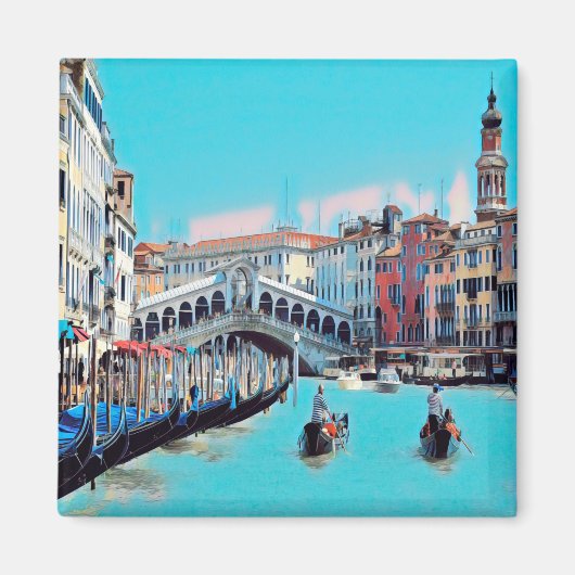 Aimant VNT006 VENICE, RIALTO, Gondolas, Italy, Fridge (Devant)