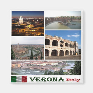 Aimant VNT088 VERONA, Mosaïque, Vérone, Italie, Frigo