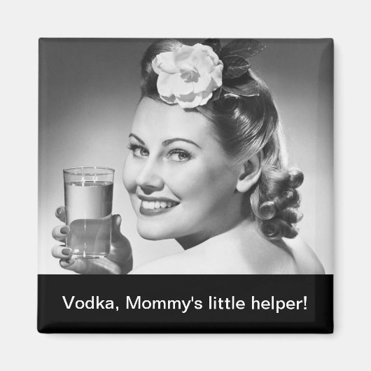 Aimant Vodka, la petite aide de maman ! (Devant)