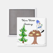 Aimant Vœux chaleureux d'hiver (Recto/Verso)