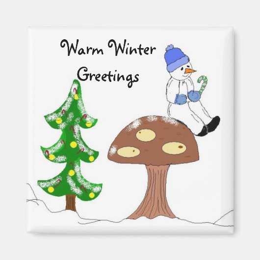 Aimant Vœux chaleureux d'hiver (Devant)
