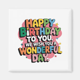 Aimant Vœux d'anniversaire colorés