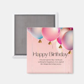 Aimant Vœux d'anniversaire rose (Recto/Verso)