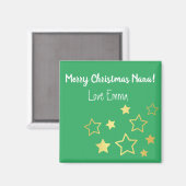 Aimant Voeux De Noël Pour Nana Avec Étoiles D'Or (Recto/Verso)