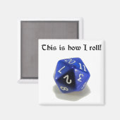 Aimant Voici comment je roule (d20) (Recto/Verso)