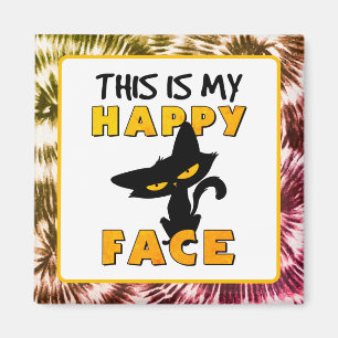 Aimant Voici mon Happy Face Crazy cat Cartoon