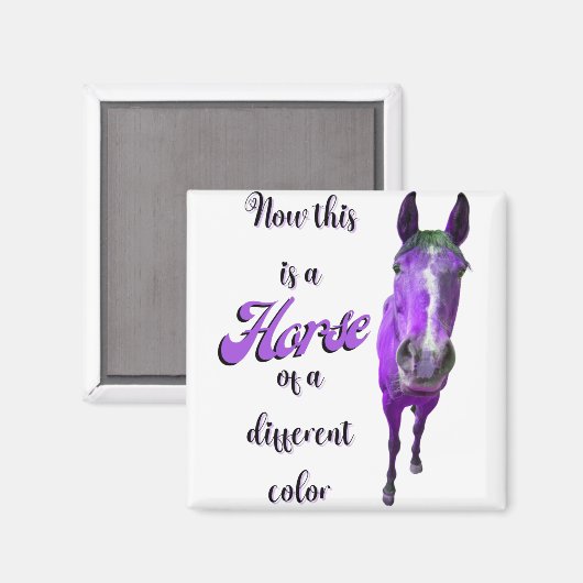 Aimant Voici Un Cheval D'Une Couleur Différente, Violet (Recto/Verso)