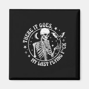 Aimant Voilà Mon Dernier Vol D'Halloween Squelette