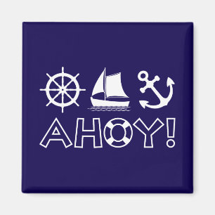 Aimant Voilier Ancre Ahoy! BLANCHE