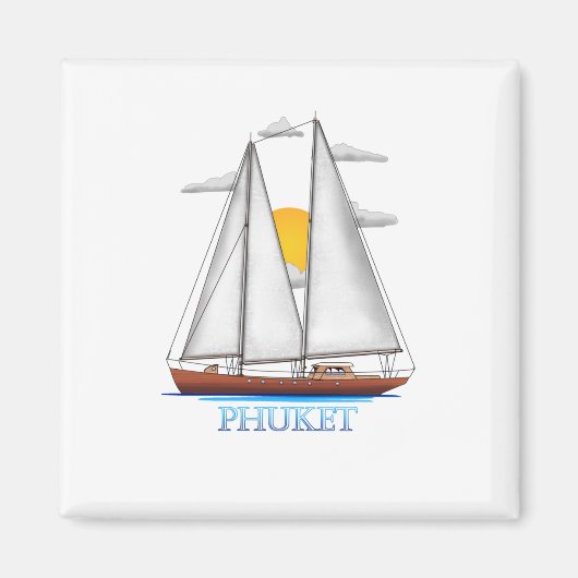 Aimant Voilier Nautique Côtier de Phuket (Devant)
