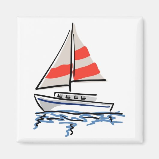 Aimant Voilier tropical Stylisé (Devant)