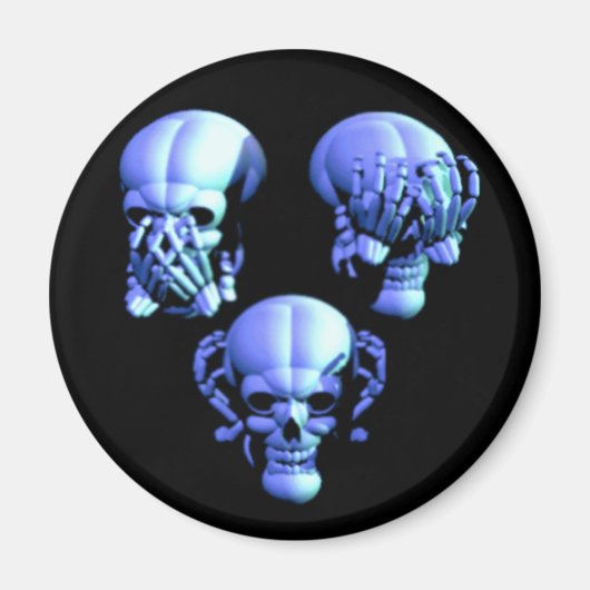 Aimant Voir Non, Écoutez Non, Ne Parlez Pas De Crânes Mal (Devant)