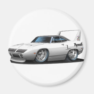 Aimant Voiture 1970 de blanc de Plymouth Superbird