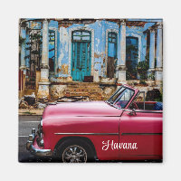 Voiture ancienne rouge La Havane Cuba