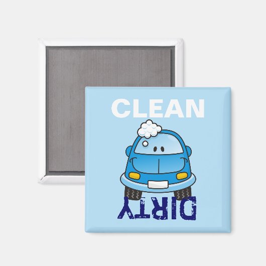 Aimant Voiture bleue avec bulles (Recto/Verso)